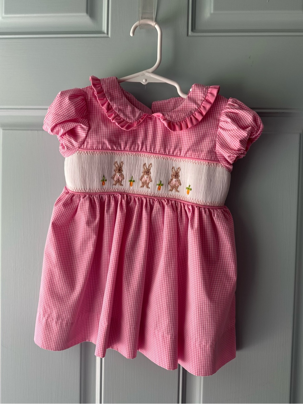 Stitchy Fish 18M Pink Gingham Poppy Cottontail Smocked Dress